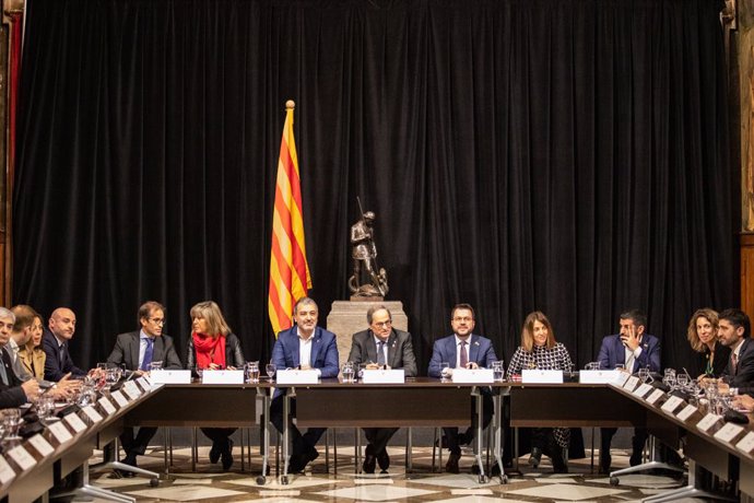 Reunió entre el Govern de la Generalitat i les empreses i administracions relacionades amb el Mobile World Congress després de la cancellació, Barcelona (Catalunya /Espanya), 17 de febrer del 2020.