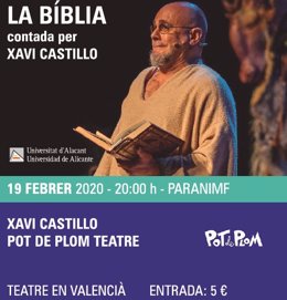 Cartel del espectáculo 'La Biblia contada per Xavi Castillo".