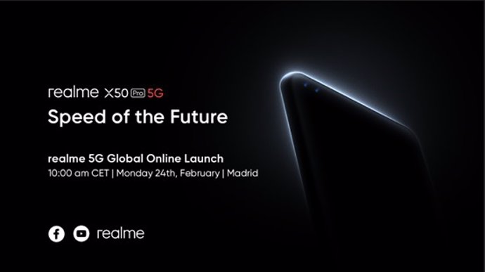 El lanzamiento global de realme X50 Pro 5G se celebrará el 24 de febrero de form