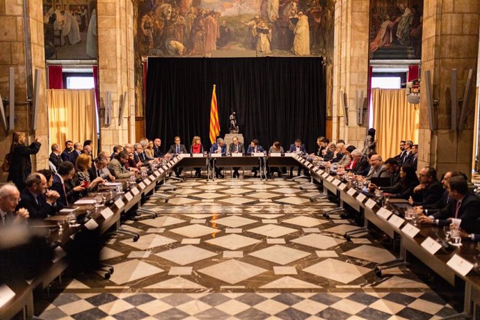 Reunión entre el Govern de la Generalitat y las empresas y administraciones relacionadas con el Mobile World Congress tras su cancelación, en Barcelona (Catalunya /España), a 17 de febrero de 2020.