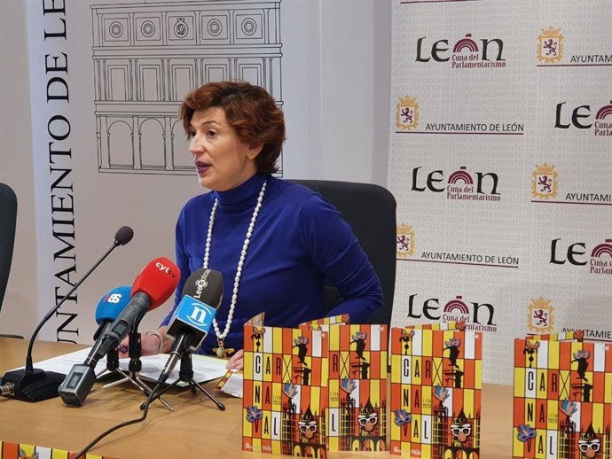 La concejal de Acción y Promoción Económica, Susana Travesí, en la presentación de la programación de carnaval de la capital leonesa.