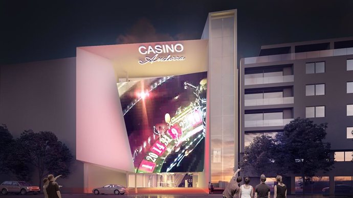  'Render' de com hauria de quedar la faana del futur casino d'Andorra.
