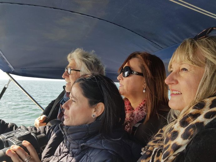 La vicepresidenta de Foment del Treball, Ma. Helena de Felipe, la presidenta de la Asociación de Empresarios de les Comarques de l'Ebre, Maria José Fernández, la vicepresidenta de Foment, Cinta Pascal, i el presidente de Foment, Josep Sánchez Llibre.