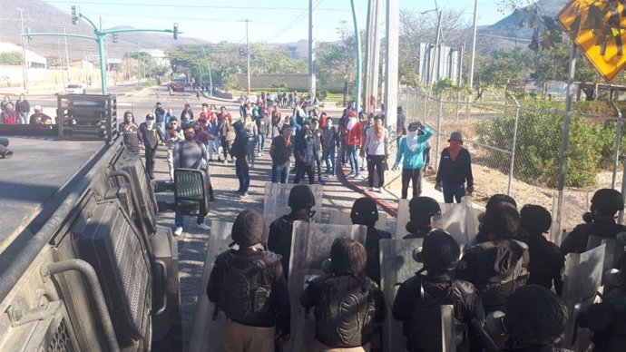 Antidisturbios en Chiapas, México