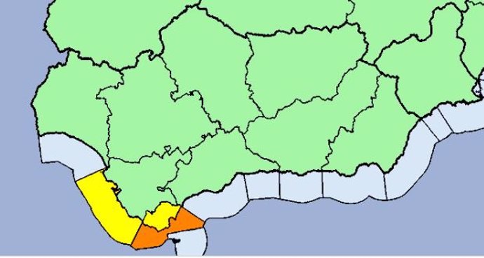 Avisos por fenómenos costeros en la costa de Cádiz previstos el miércoles 19 de febrero