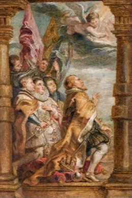 Boceto 'La jerarquía secular en Adoración', de Rubens
