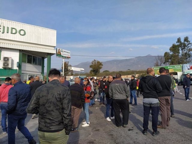 Agricultores en la protesta en Almería