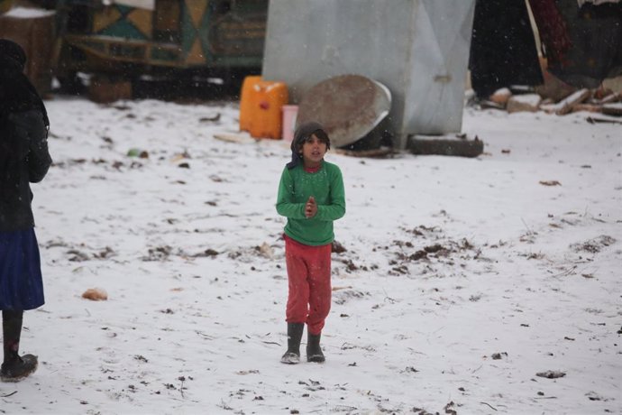 Campamento para desplazados en el noroeste de Siria