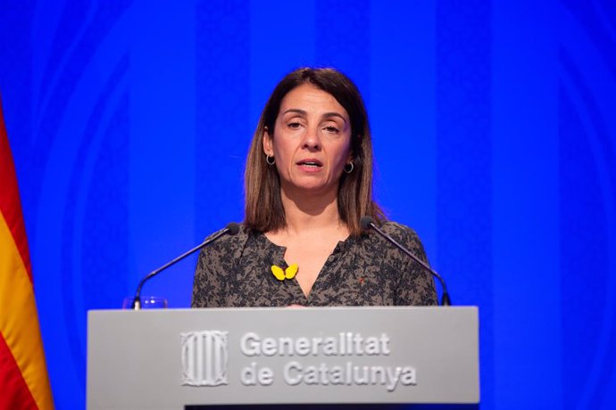 La consellera de la Presidncia i portaveu del Govern, Meritxell Budó, ofereix una roda de premsa posterior al Consell Executiu al Palau de la Generalitat, Barcelona (Espanya), 18 de febrer del 2020.