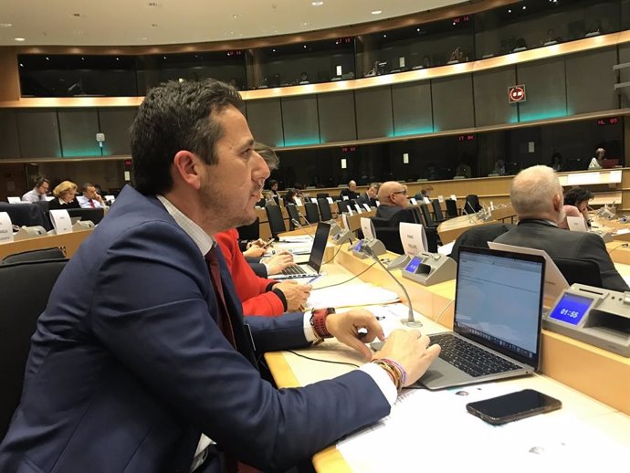 El diputado del PP Víctor Píriz interviene en el Parlamento Europeo