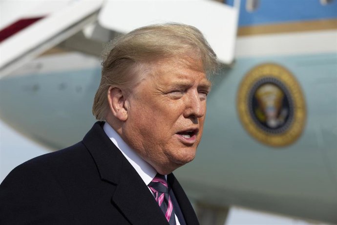 El presidente de Estados Unidos, Donald Trump, en la Base de la Fuerza Aérea Andrews. 