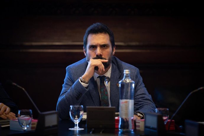 El presidente del Parlament, Roger Torrent  durante la reunión de la Mesa, en el Parlament de Catalunya, en Barcelona (España), a 18 de febrero de 2020.