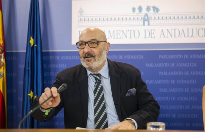 El portavoz del grupo Vox en el Parlamento de Andalucía, Alejandro Hernández