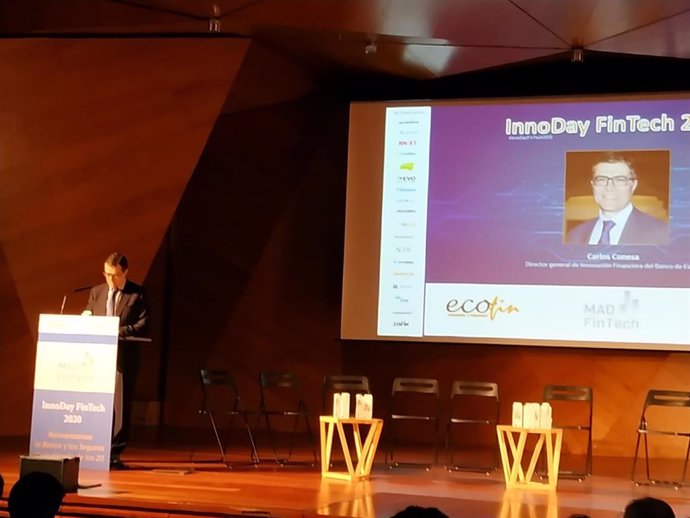 Carlos Conesa, Director General de Innovación Financiera del Banco de España en la inauguración del 'Innoday fintech 2020'
