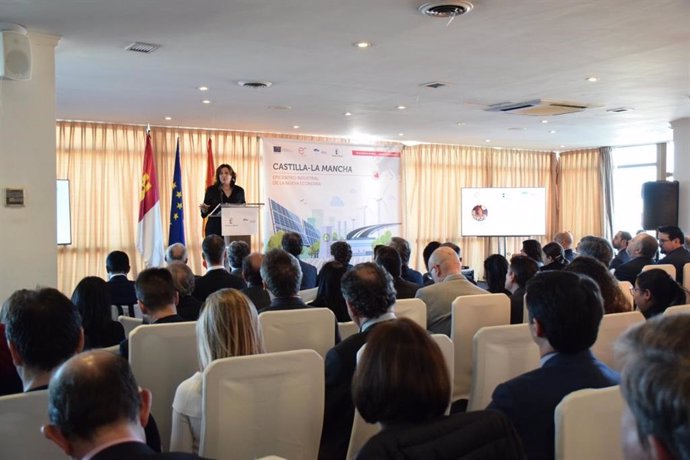 La consejera de Economía, Empresas y Empleo, Patricia Franco, interviene en el desayuno empresarial Castilla-La Mancha, epicentro de la nueva economía.
