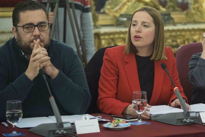 Ana Carrera y Jacime Armario, diputados provinciales en el Pleno de la Diputación