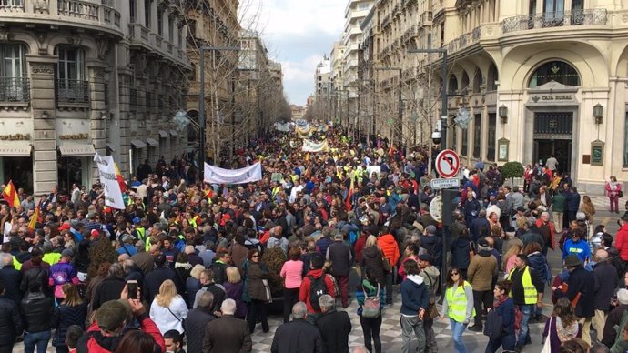 Imagen de la manifestación en el centro de Granada