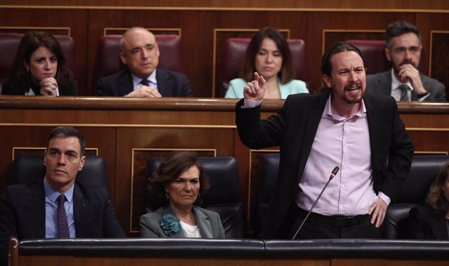 El vicepresidente del Gobierno de Derechos Sociales y Agenda 2030, Pablo Iglesias, responde a las preguntas de la oposición en relación a los casos de abusos a menores tutelados en Baleares en el Congreso