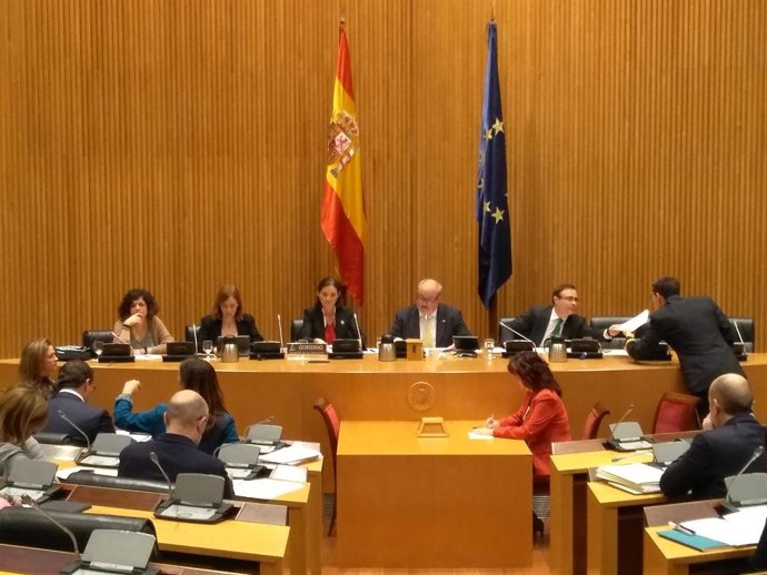 La ministra de Industria, Comercio y Turismo, Reyes Maroto, en lacomisión del Congreso para presentar las principales líneas de actuación de su cartera