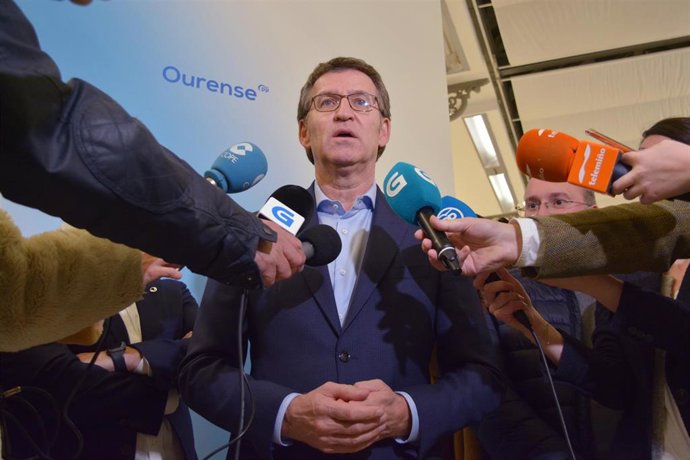 O líder do PPdeG e candidato á reelección á Xunta de Galicia, Alberto Núñez Feijóo, en Ourense