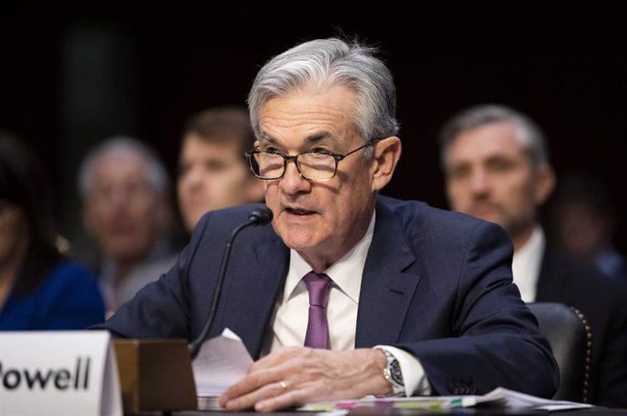November 13, 2019 - Washington, DC, United States: Federal Reserve Chairman Jerome Powell speaking at a hearing of the Joint Economic Committee. (Michael Brochstein/Contacto)
