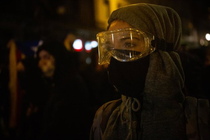 Aldarulls després de la manifestació a Barcelona en rebuig contra la sentncia de l'1-O i per demanar la llibertat dels presos, 26 d'octubre del 2019.