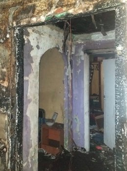 Incendio en una casa abandonada en Oviedo.