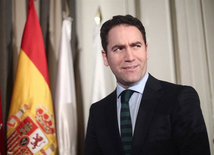 El secretario general del PP, Teodoro García Egea, durante la conferencia coloquio 'Agenda Urbana 2030 Foro de la nueva ciudad', organizado por Nueva Economía Fórum, en Madrid (España), a 18 de febrero de 2020.