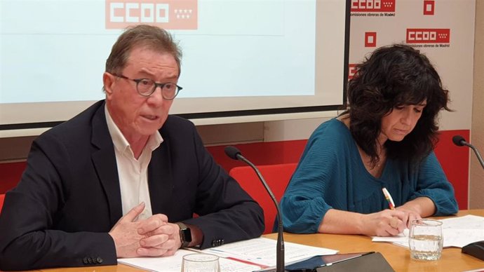 El secretario general de CC.OO. Madrid, Jaime Cedrín, presenta un informe sobre el Día Internacional de la Justicia Social
