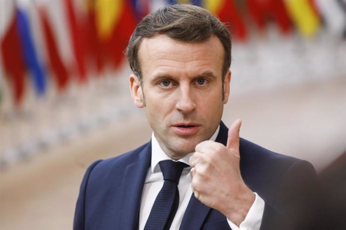 Emmanuel Macron, presidente de Francia, a su llegada al Consejo Europeo