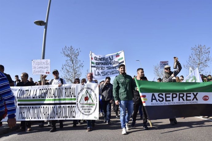 Manifestación de agricultores en Mérida