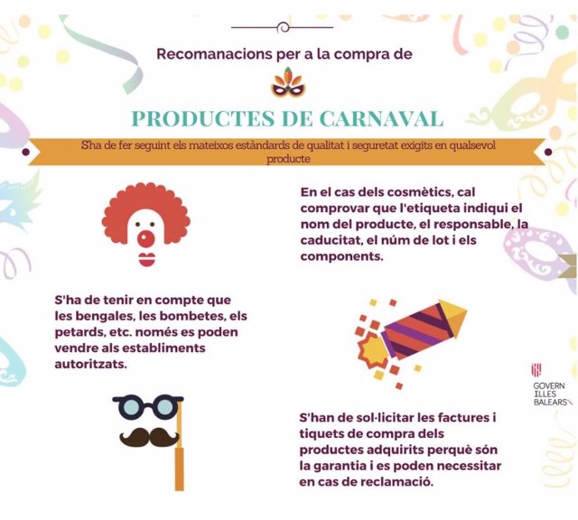 Cartel de Consumo recomendaciones Carnaval