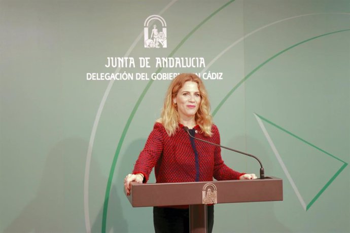 La delegada del Gobierno de la Junta en Cádiz, Ana Mestre, en rueda de prensa