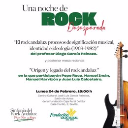 Imagen de la mesa redonda 'Una noche de Rock desesperada', que acoge este lunes Fundación Caja Rural del Sur.