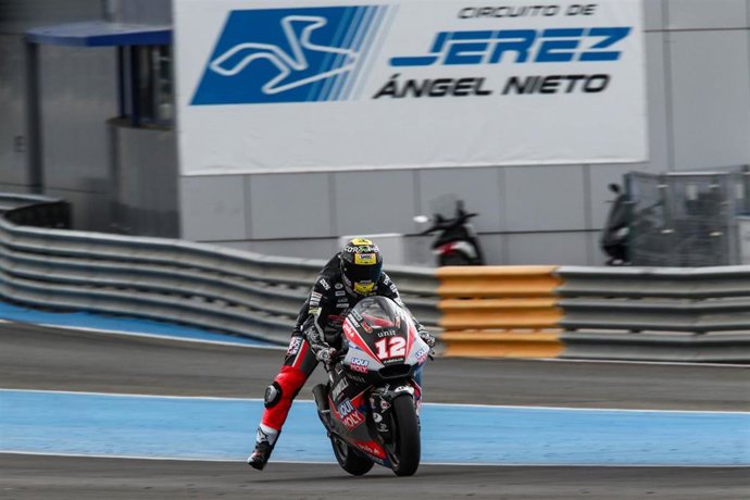 Thomas Luthi, en un test de pretemporada de Moto2.