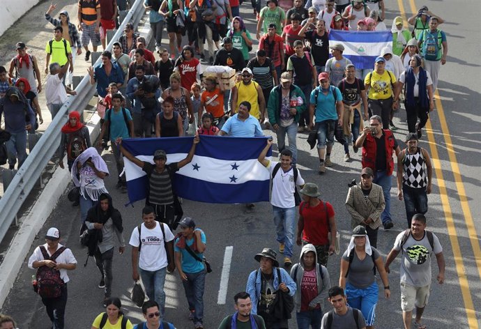 Migrantes nicaragüenses en las caravanas centroamericanas