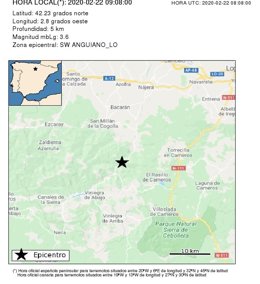 Movimiento sísmico en la zona de Anguiano