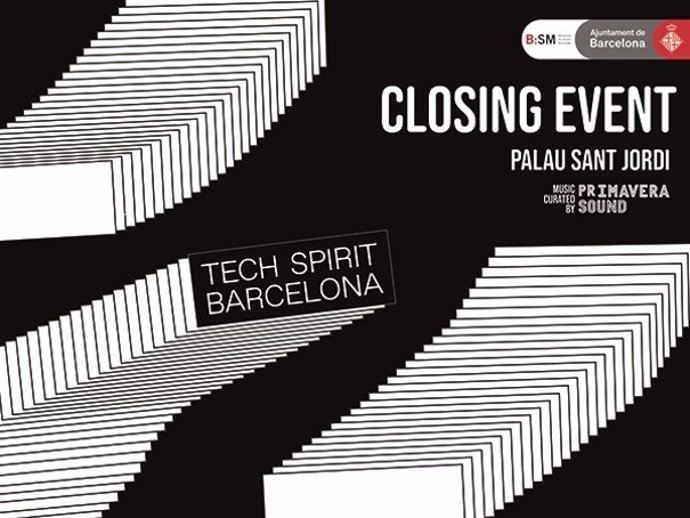 Cartell de l'acte de clausura del Tech Spirit Barcelona al Palau Sant Jordi