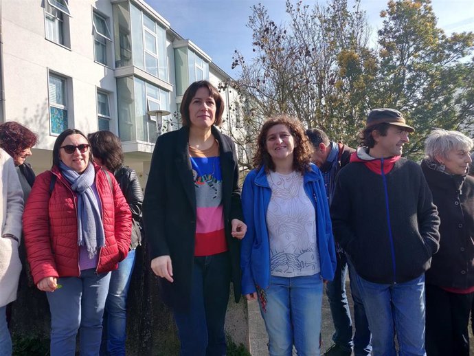 La candidata del BNG a la presidencia de la Xunta, Ana Pontón, en Santiago