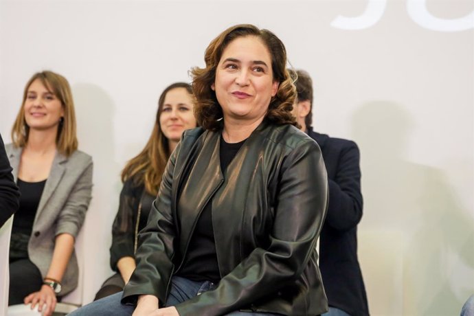 L'alcaldessa de Barcelona, Ada Colau, durant la trobada confederal d'Unides Podem a Madrid, a 22 de febrer del 2020.