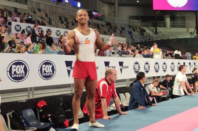 El gimnasta español Rayderley Zapata