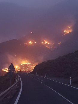 Incendio de Tasarte, en Gran Canaria