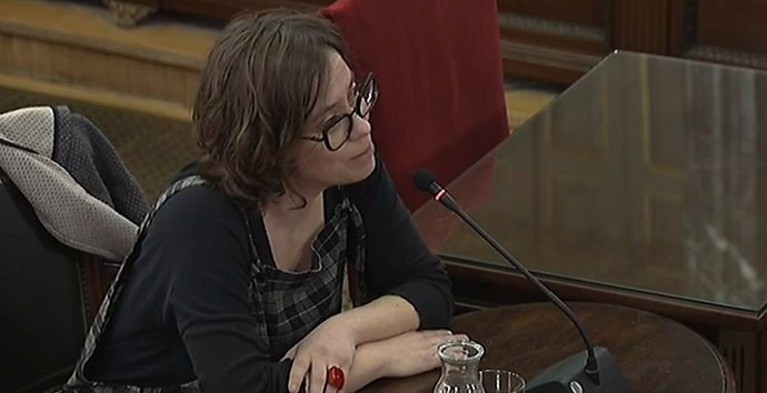 Eullia Reguant comparece como testigo en el juicio al procés en el Supremo, el 27 de febrero de 2019