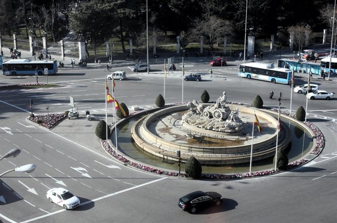 Imágenes de recurso de la Plaza de Cibeles de Madrid a 20 de febrero de 2020.