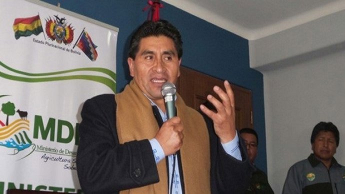 El exministro de Desarrollo Rural y Tierras de Bolivia César Cocarico (2015-2019)