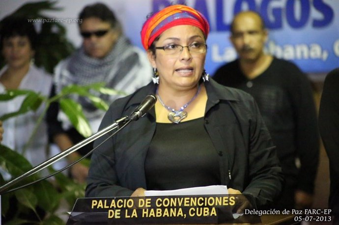 La senadora del FARC Victoria Sandino, en una foto de archivo de 2013 tomada en la Habana con motivo de los diálogos de paz llevados a cabo por el Gobierno de Colombia y la ya extinta guerrilla.