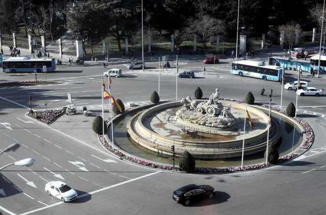 Imágenes de recurso de la Plaza de Cibeles de Madrid a 20 de febrero de 2020.