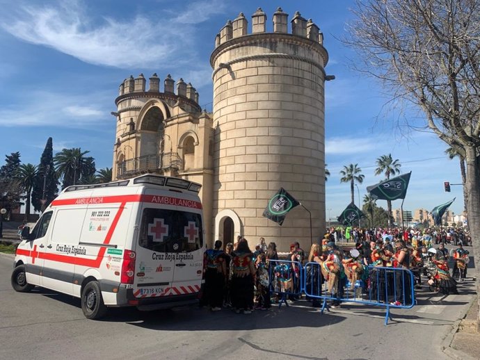 Dispositivo de Cruz Roja en el Carnaval de Badajoz 2020