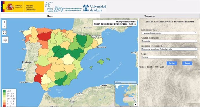 Atlas de Mortalidad debida a Enfermedades Raras en España'