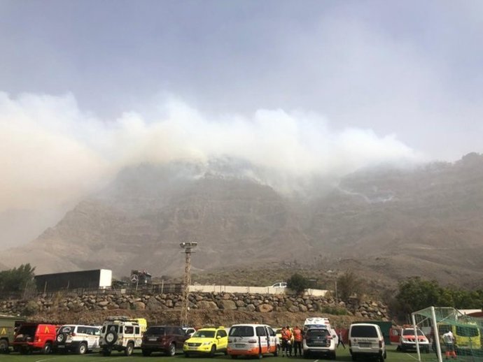 Fuego en la zona de Inagua, en Gran Canaria